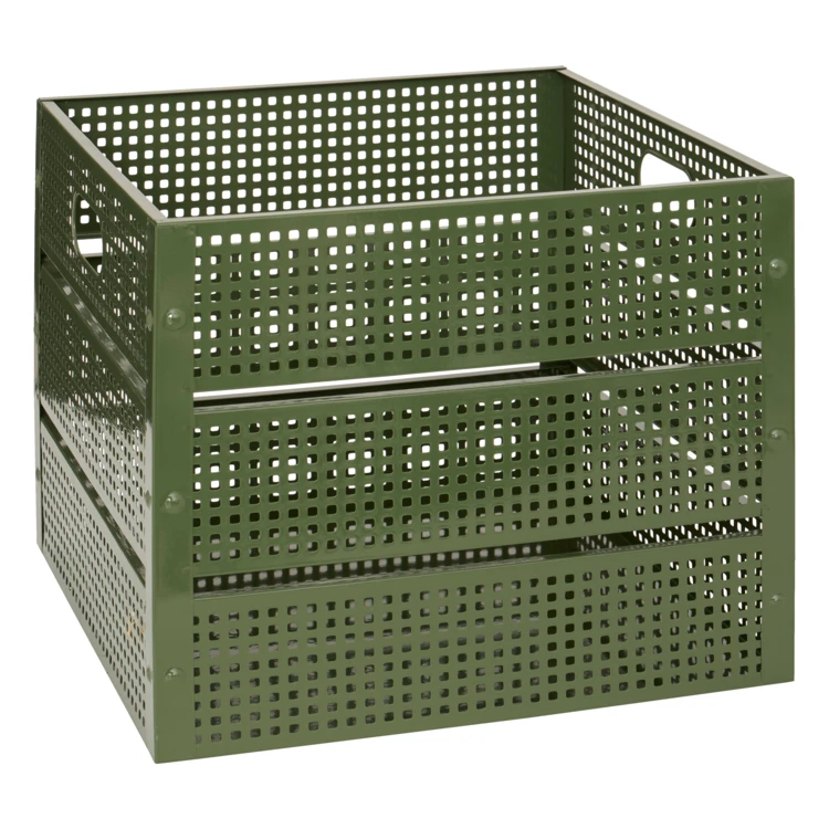 Set de 4 cajas de almacenamiento apilables de metal