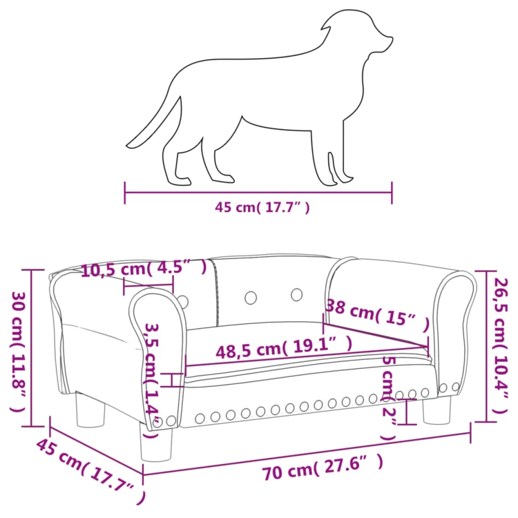 Cama para perros de terciopelo