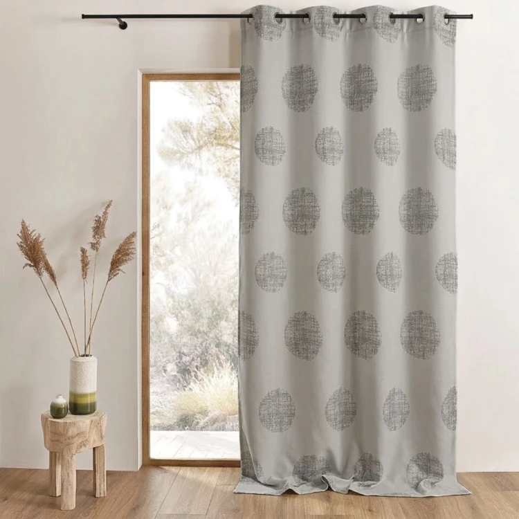 Rideau jacquard imprimé rond chiné