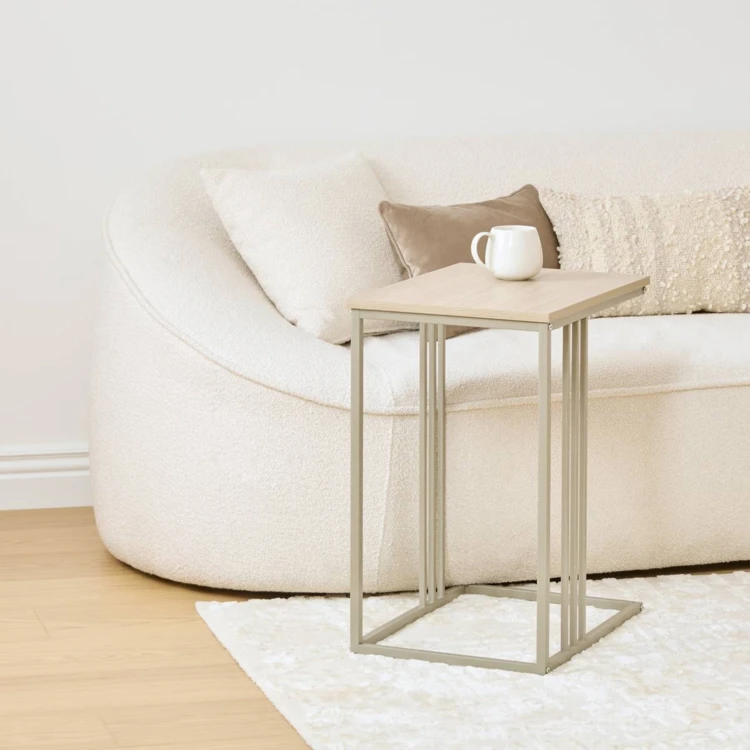 Table d'appoint en métal avec plateau bois
