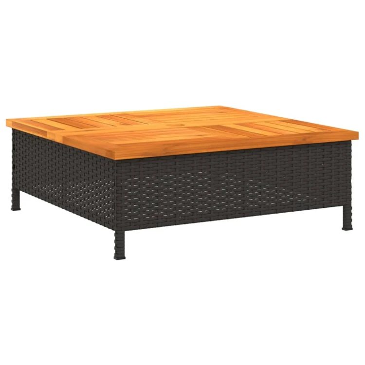 Table basse de jardin en bois et résine tressée