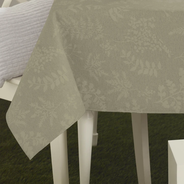 Nappe rectangulaire en polycoton jacquard enduit anti-tache