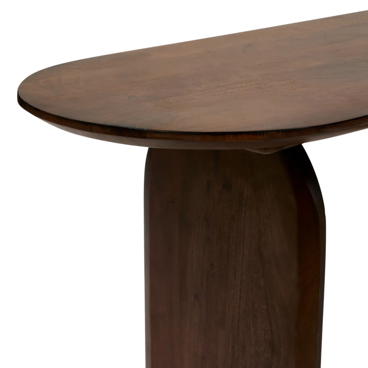 Consola de madera de mango con acabado texturizado