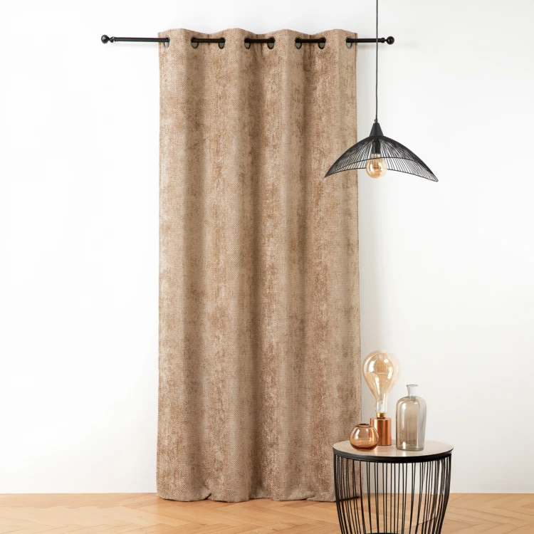 Rideau thermique et phonique effet chenille satinée