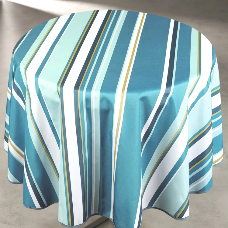 Nappe ronde anti taches à rayures