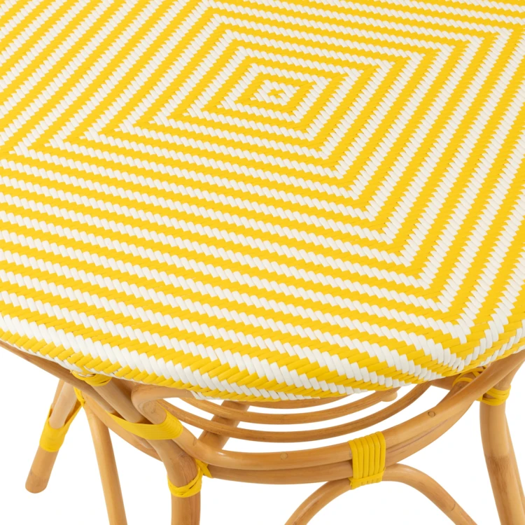 Table de jardin en rotin et bambou tressé