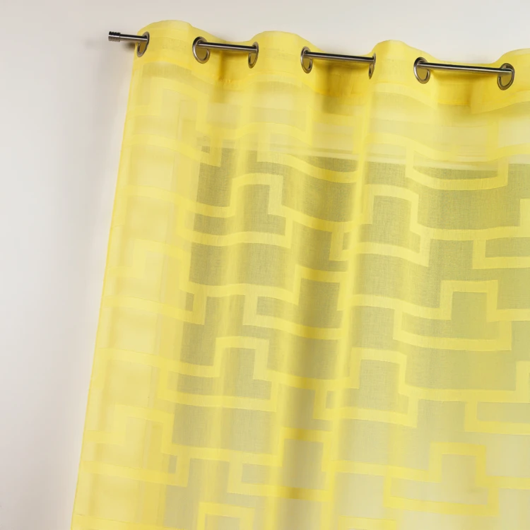Vorhang aus Georgette mit geometrischen Orchideen-Drucken