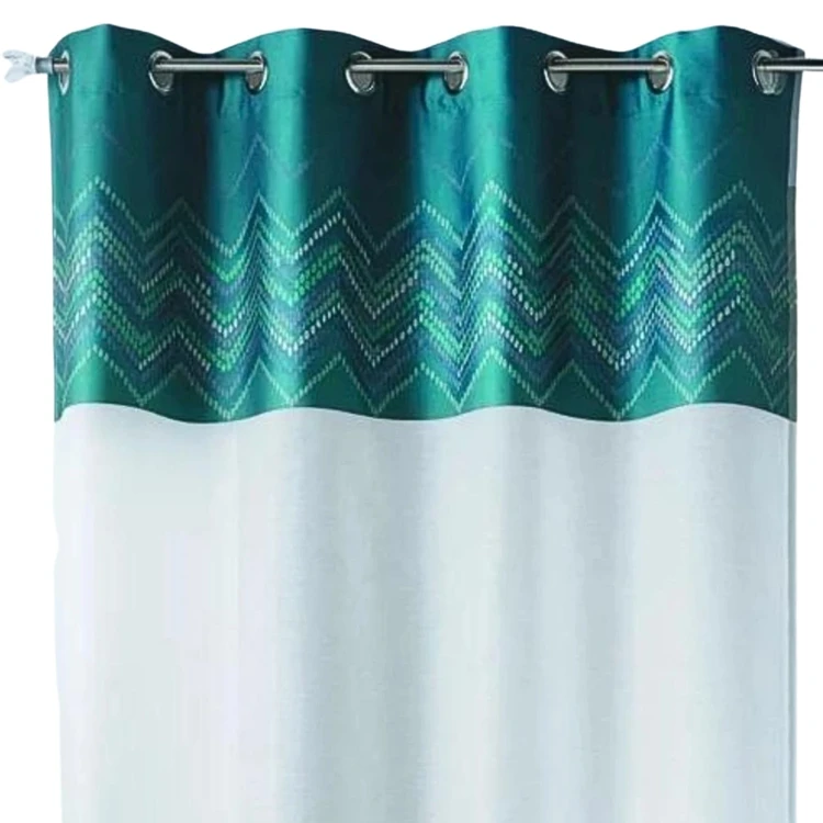 Voilage en jacquard avec parement haut "chevron"