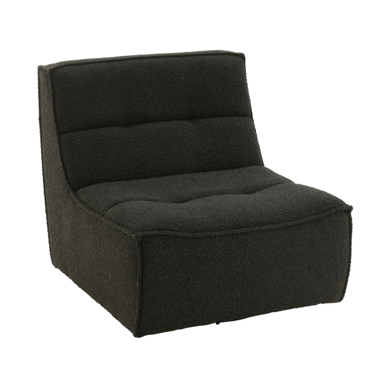 Fauteuil pivotant carré en tissu bouclette