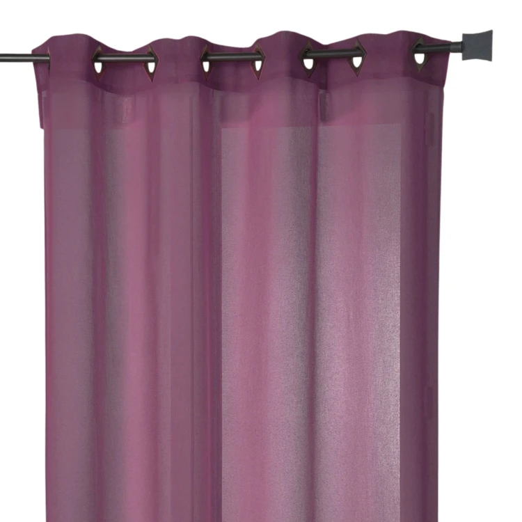 Voilage en Etamine Légère Unie à Oeillets Carrés