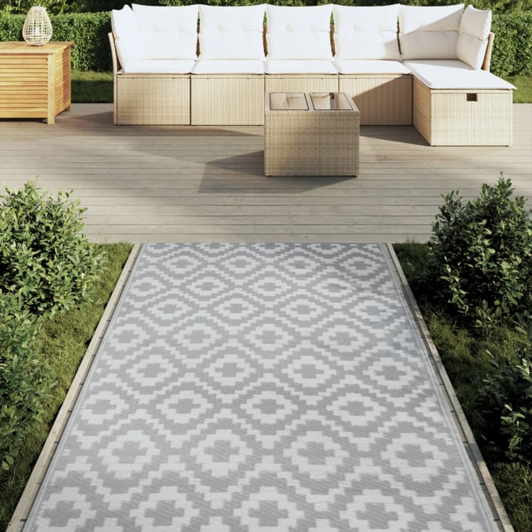 Tapis d’extérieur rectangulaire réversible motif géométrique