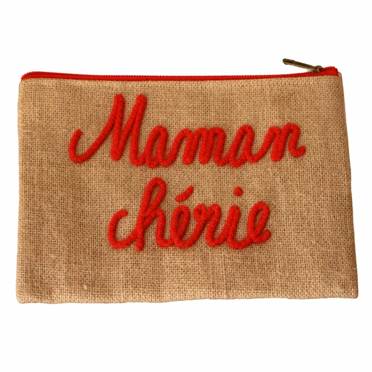 Pochette Jute "Maman chérie"