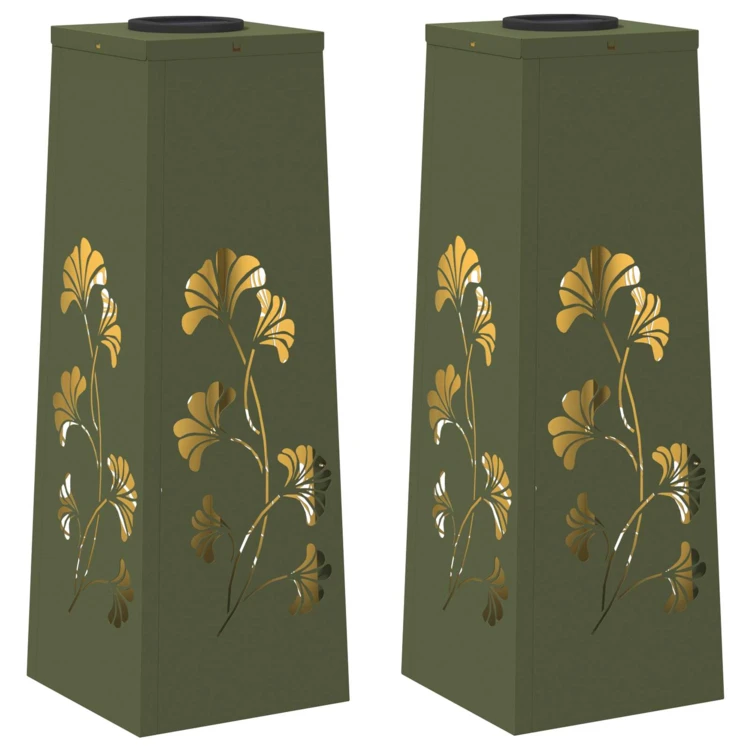 Lot de 2 lampes de chemin solaire LED extérieur végétal