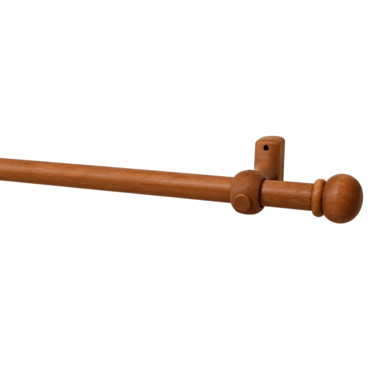 Kit tringle à rideaux en bois embouts anglais D20 mm