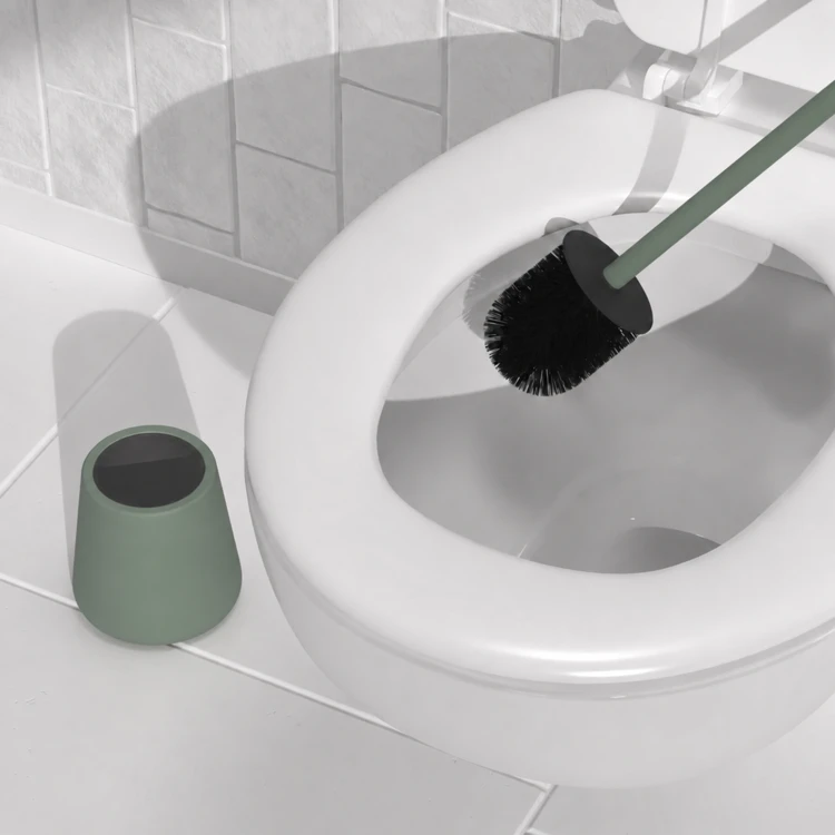 Brosse WC avec porte-brosse en grès céramique