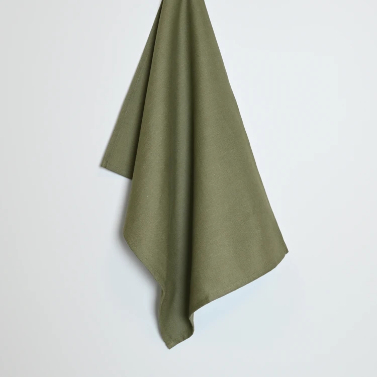 Torchon de cuisine en coton uni aspect tissé