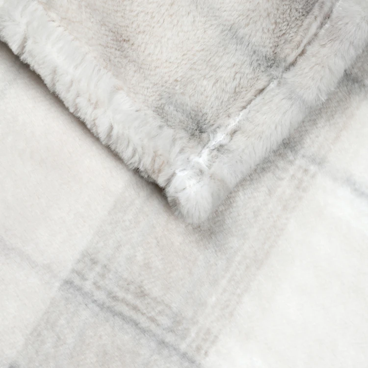 Plaid à carreaux écossais en fausse fourrure