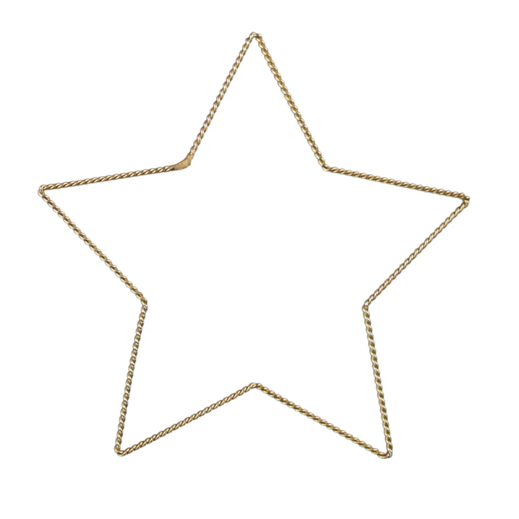 Déco murale étoile fil laiton torsadé