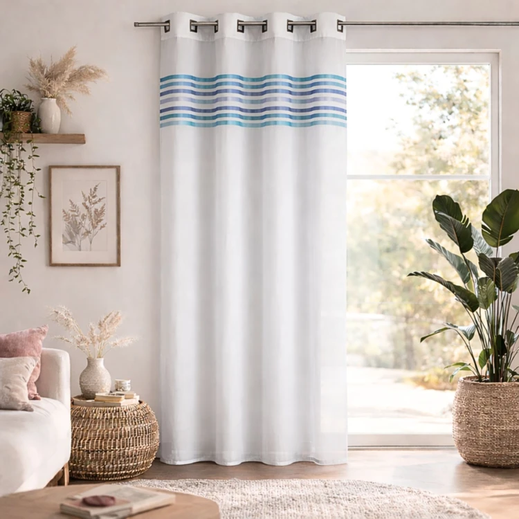 Voilage étamine parement tissé dans le haut