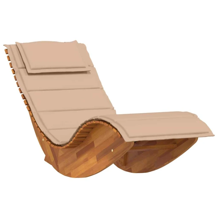Chaise longue à bascule ergonomique avec coussin et appuie-tête
