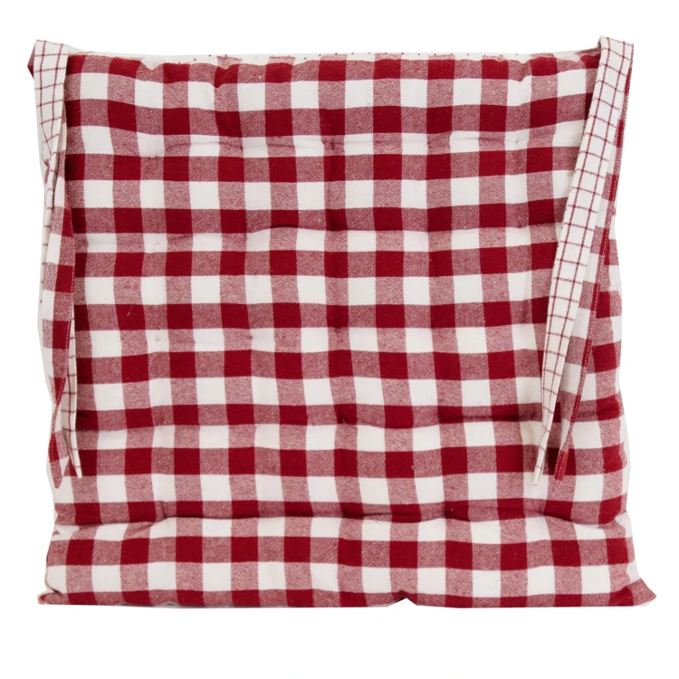Galette de chaise réversible vichy et carreaux