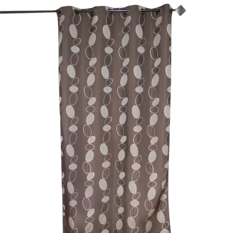 Rideau Ameublement en Jacquard Galets Chocolat