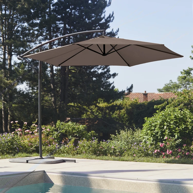 Parasol Ø 3 m Mat Déporté à Manivelle