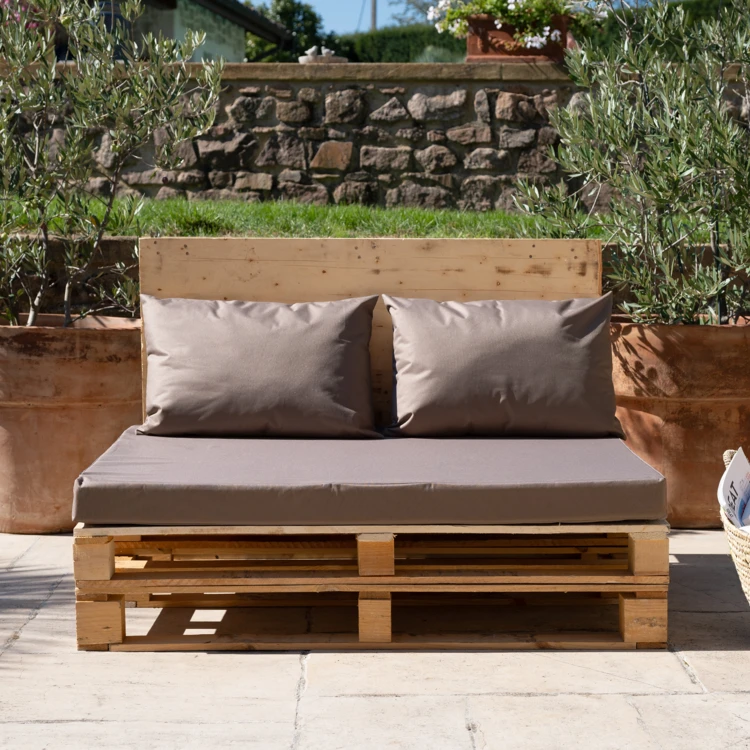 Kit 3 coussins palette outdoor en toile enduite imperméable