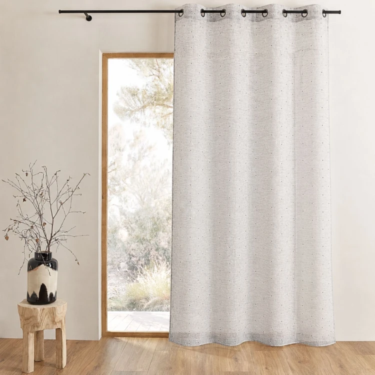 Voilage en Etamine à Motifs "Petites Croix"