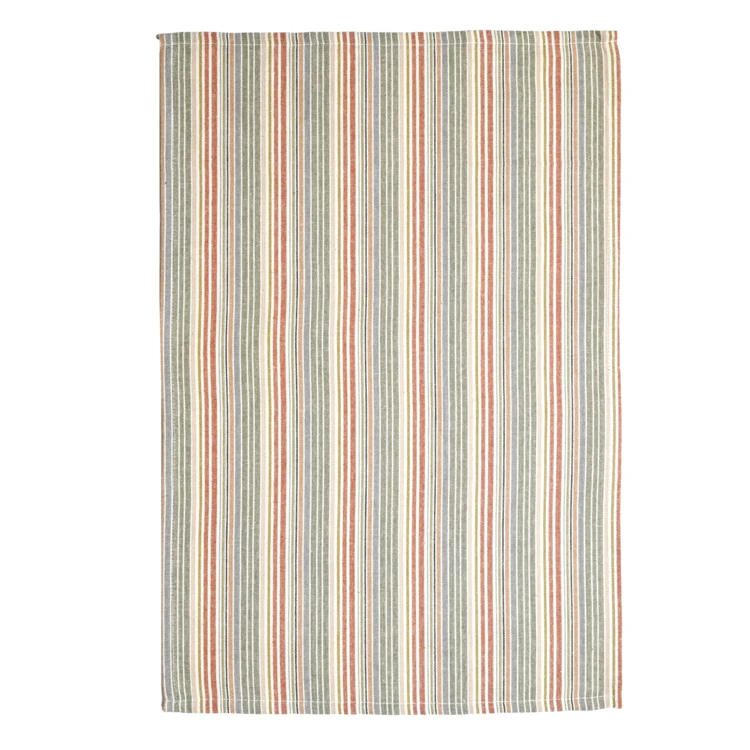 Paño de cocina de algodón con rayas tejidas