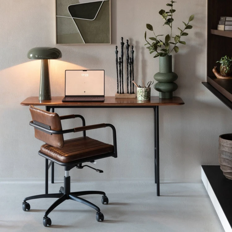 CHAISE DE BUREAU CUIR MARRON