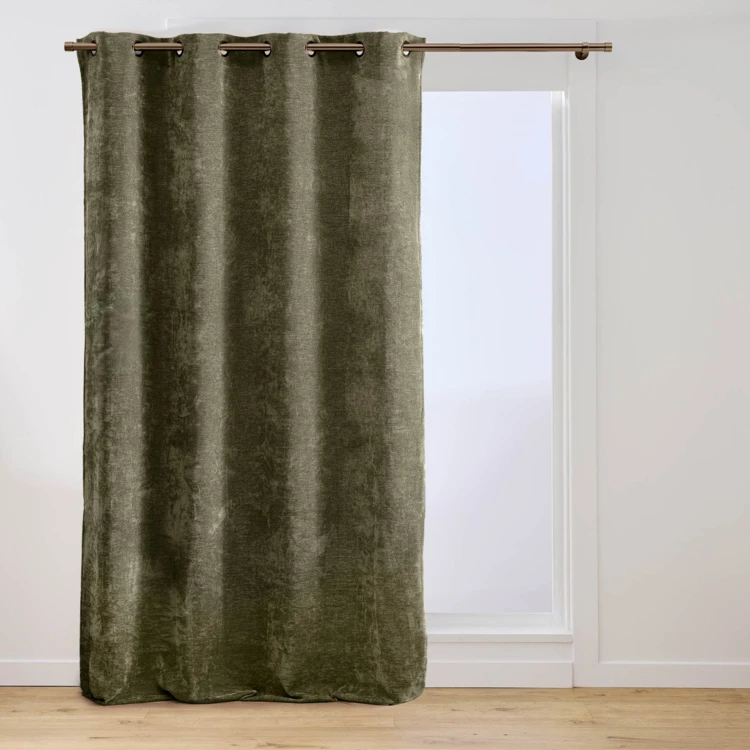 Rideau tamisant à œillets en velours chenille