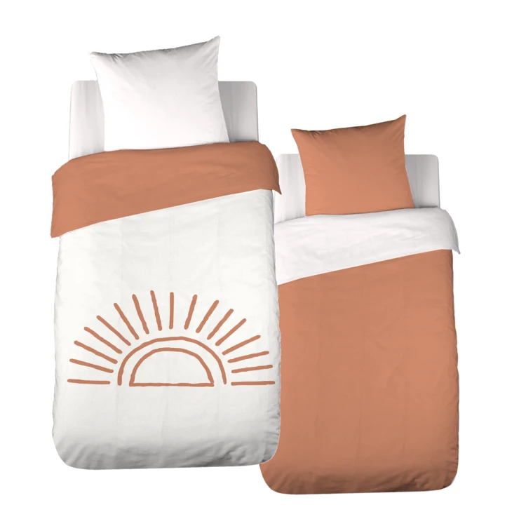 Kinder-Bettwäsche-Set aus Baumwolle mit getuftetem Sonnenmotiv
