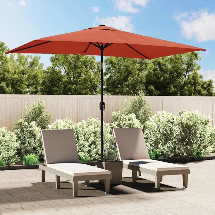 Parasol d'extérieur rectangulaire inclinable