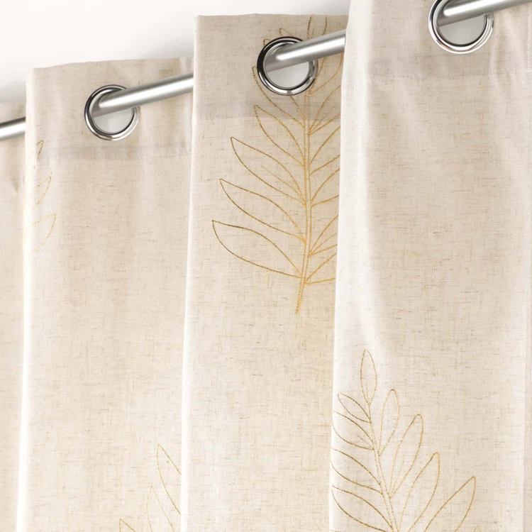 Vorhang aus Polyester/Leinen mit metallischen Drucken