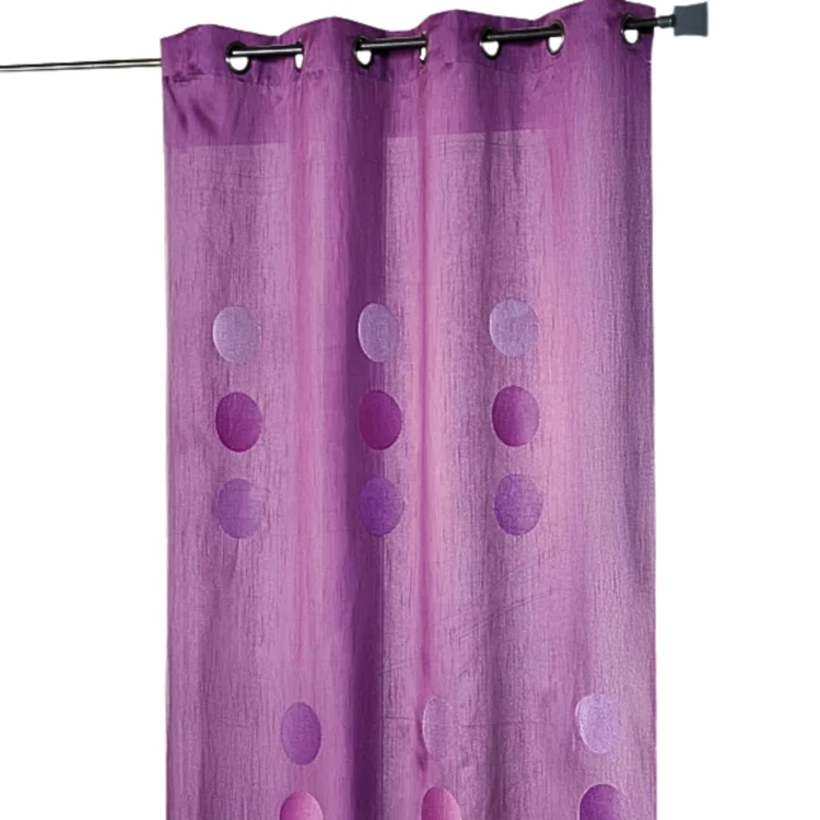 Cortina en tafetán shantung bordado grandes lunares