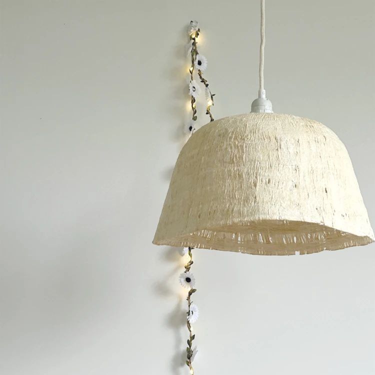 Abat-jour suspension en papier mâché naturel D41