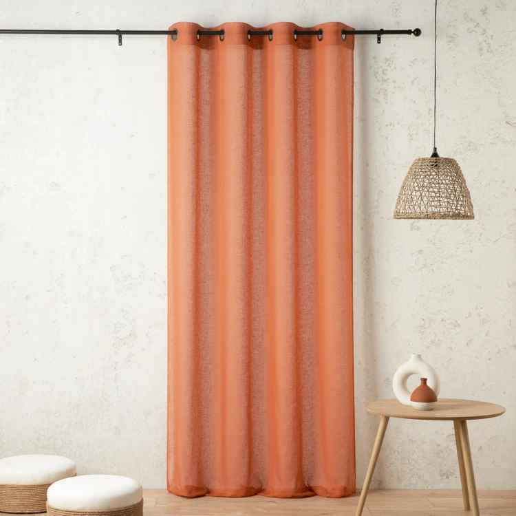 Voilage uni et tamisant en poly/lin