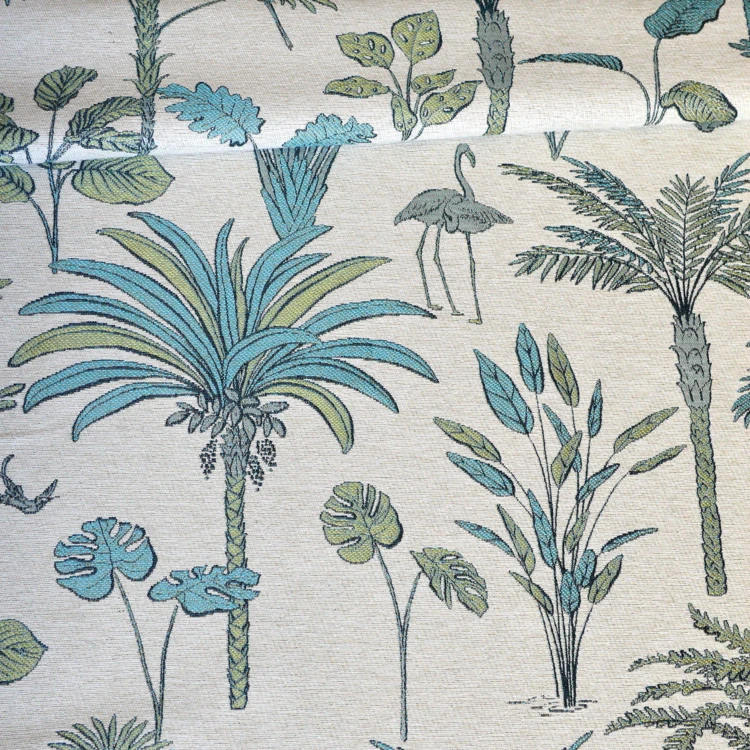 Tissu décoratif motifs végétaux et oiseaux
