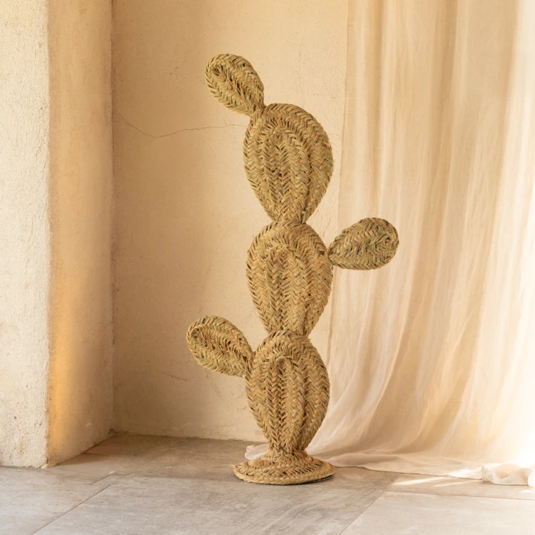 Cactus décoratif en paille XL