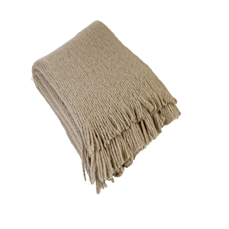 Strickplaid mit Wolleffekt gestrickt