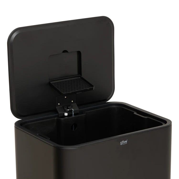 Poubelle à pédale slim en métal avec filtre anti-odeurs 50 L