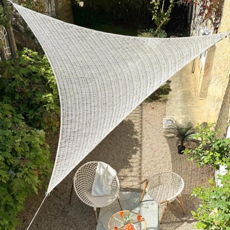 Voile d’ombrage triangulaire macramé polylin