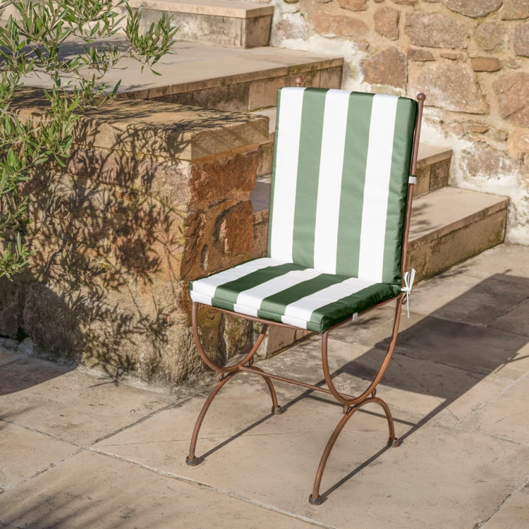 Coussin de chaise assise et dossier imperméable  à rayures