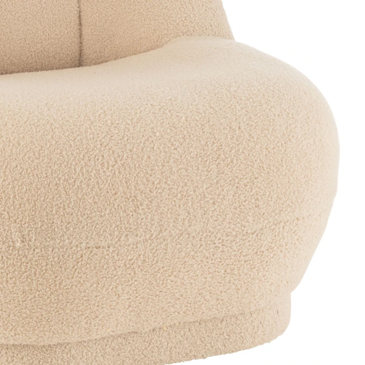 Fauteuil moelleux velours effet bouclette