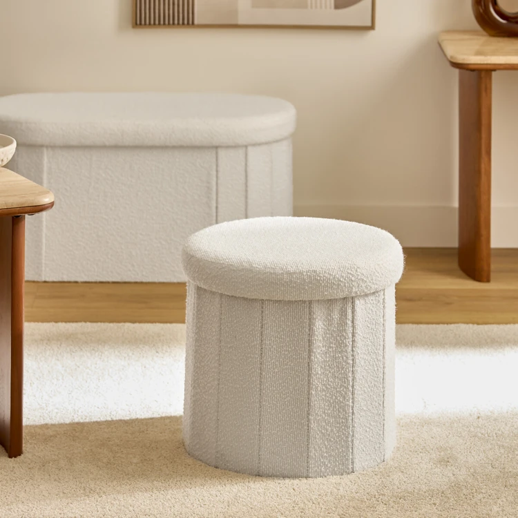 Pouf coffre pliant avec rangement intégré