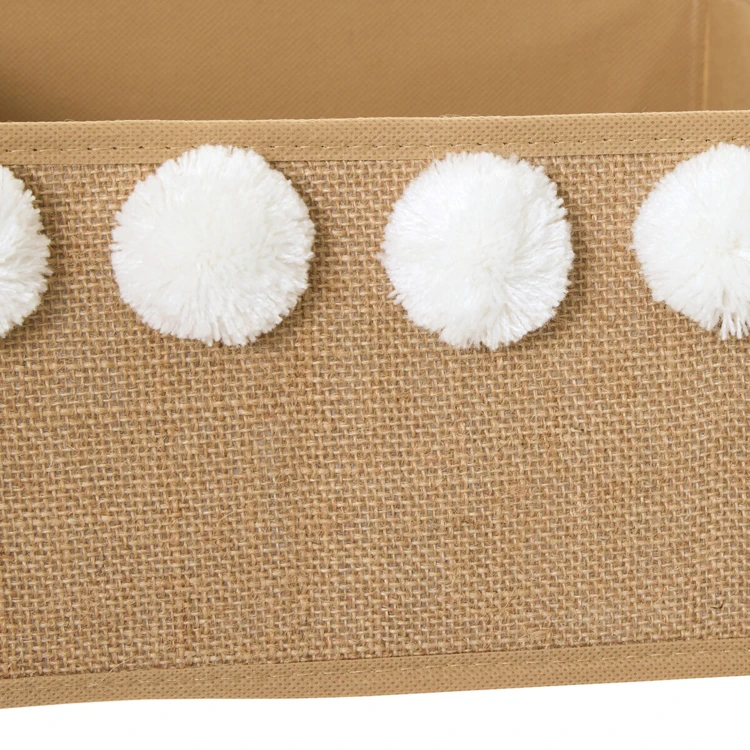 Boîte de rangement pliable avec pompons