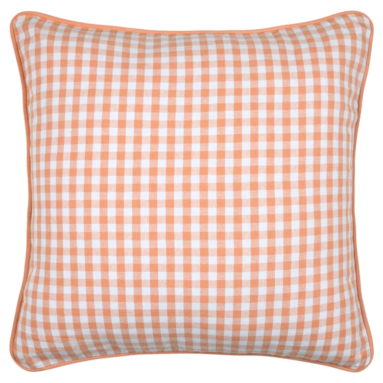 Coussin décoratif motif vichy en polycoton