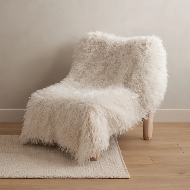 Plaid aus Kunstfell mit langem Flor