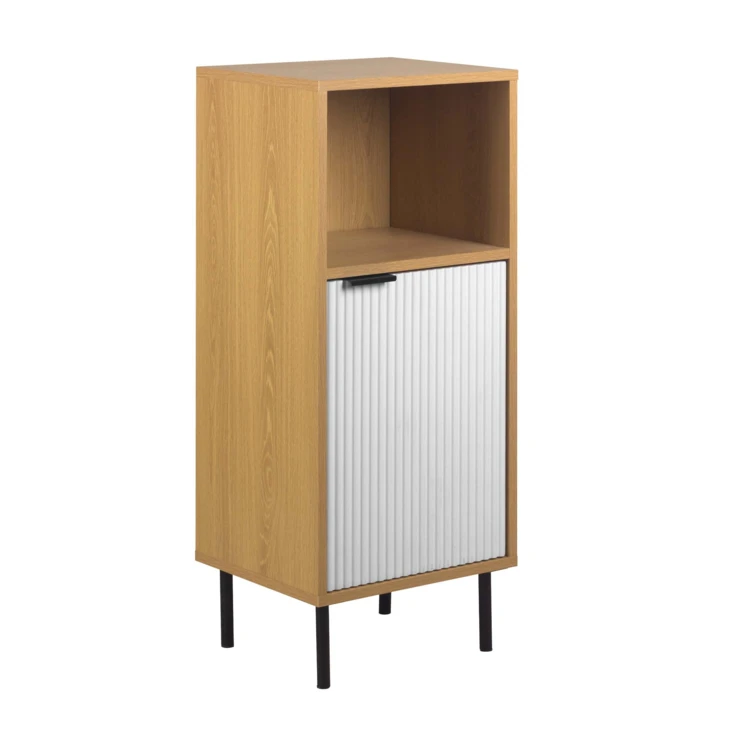 Meuble bas de salle de bain avec rangement à rainures